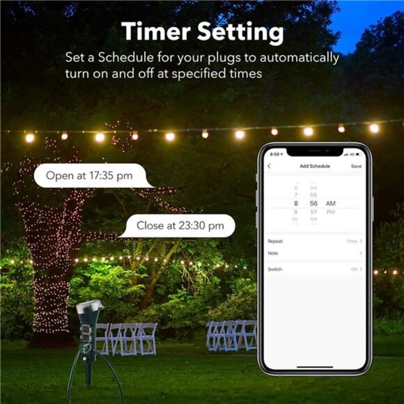 Outdoor Smart Plug Waterproof WiFi Outdoor Outlet Timer with 6 Grounded Outlets - Picture 5 of 6